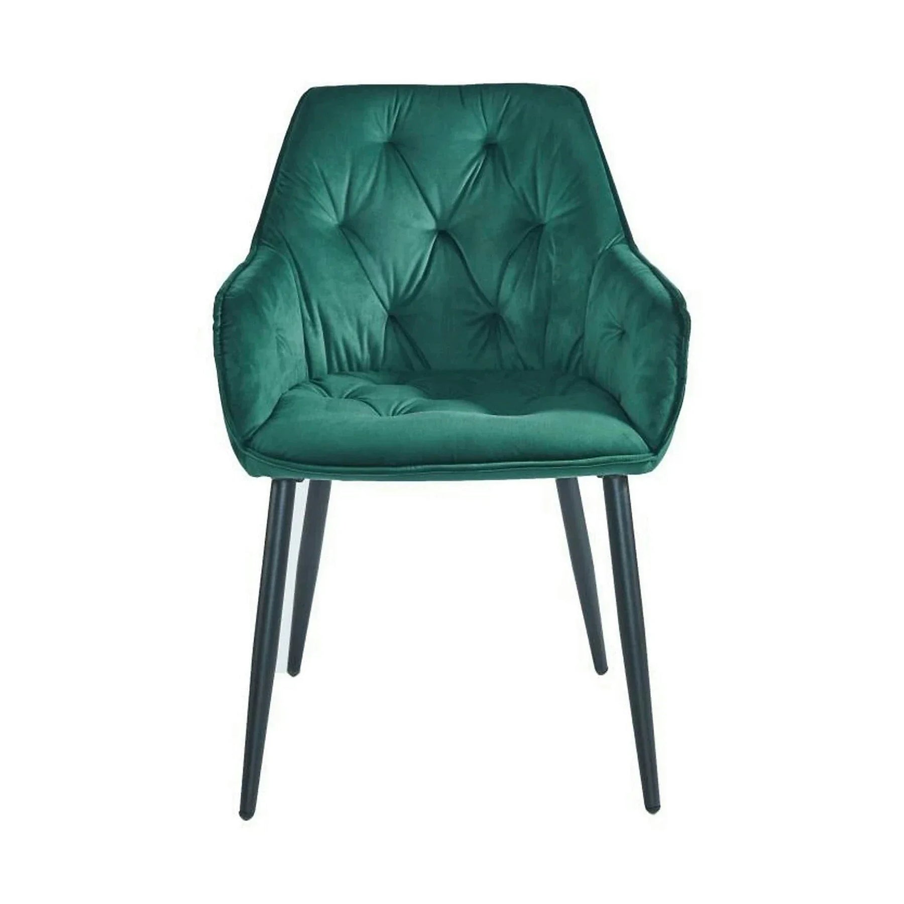 Scaun BEL, stofă catifelata/metal, verde smarald/negru, 58×63×86 cm