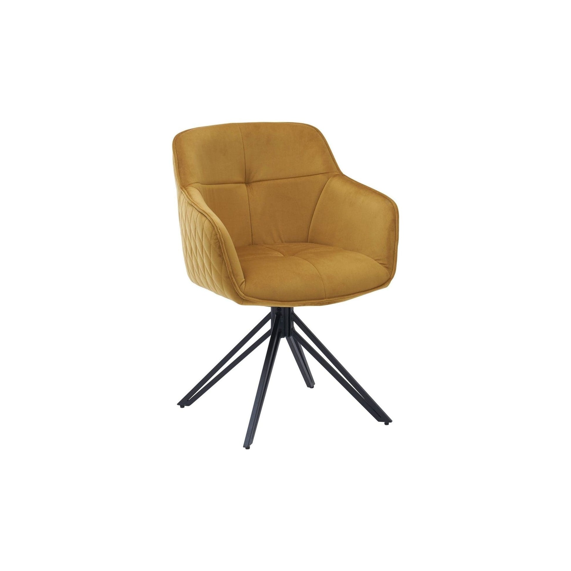 Scaun EMMA, galben/negru, stofa/metal, 59x62x82 cm