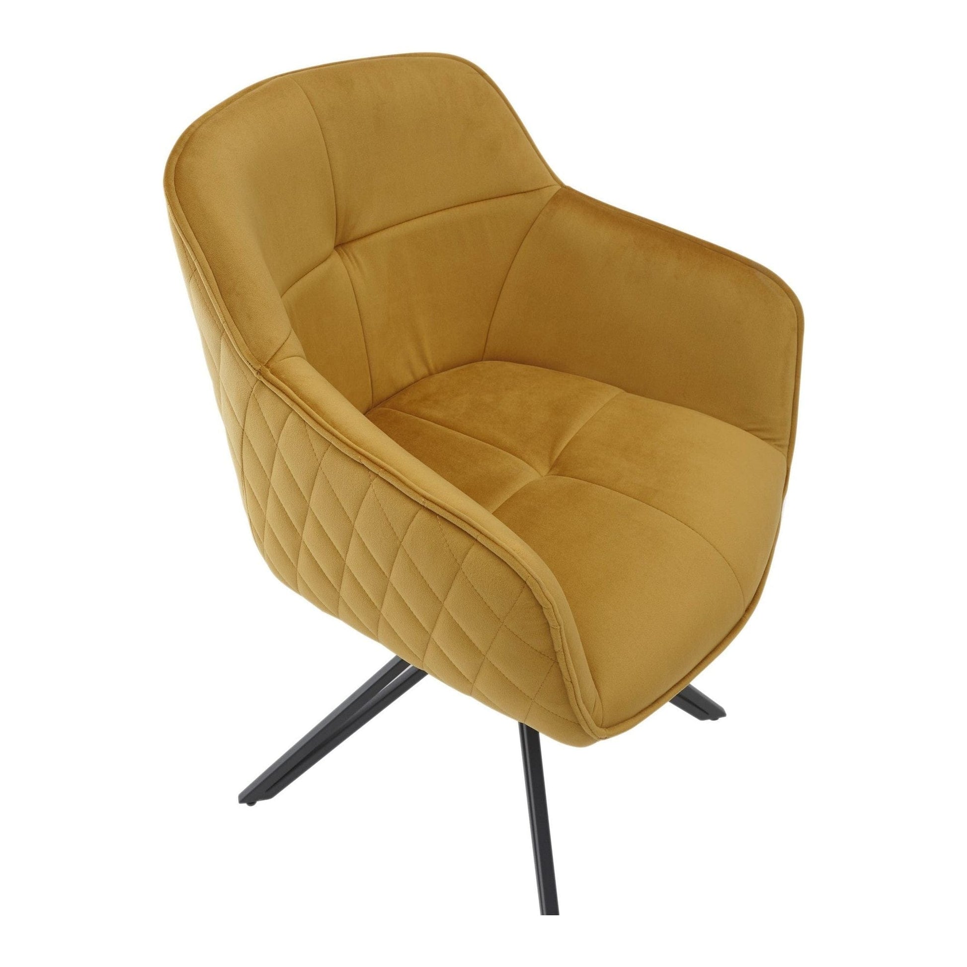 Scaun EMMA, galben/negru, stofa/metal, 59x62x82 cm