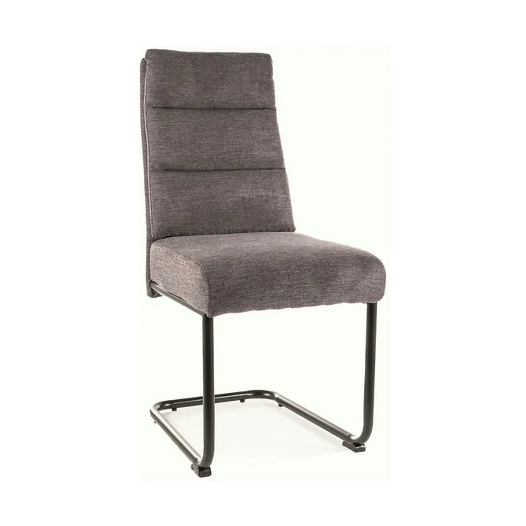Scaun BERRY, gri inchis/negru, stofa/metal, 44x44x97 cm