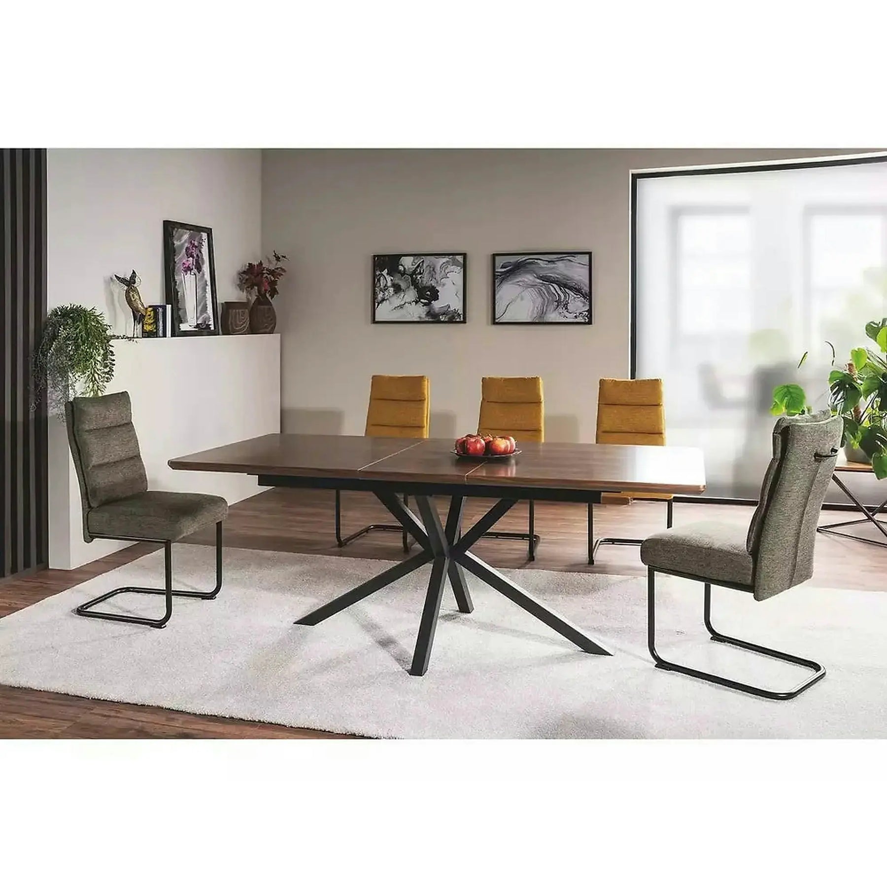 Scaun BERRY, stofă/metal, gri închis - Brego 18/negru, 44×44×97 cm
