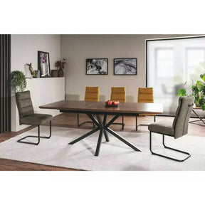 Scaun BERRY, stofă/metal, gri închis - Brego 18/negru, 44×44×97 cm