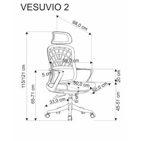 Scaun birou HOUSTON OCN-35929, gri/alb