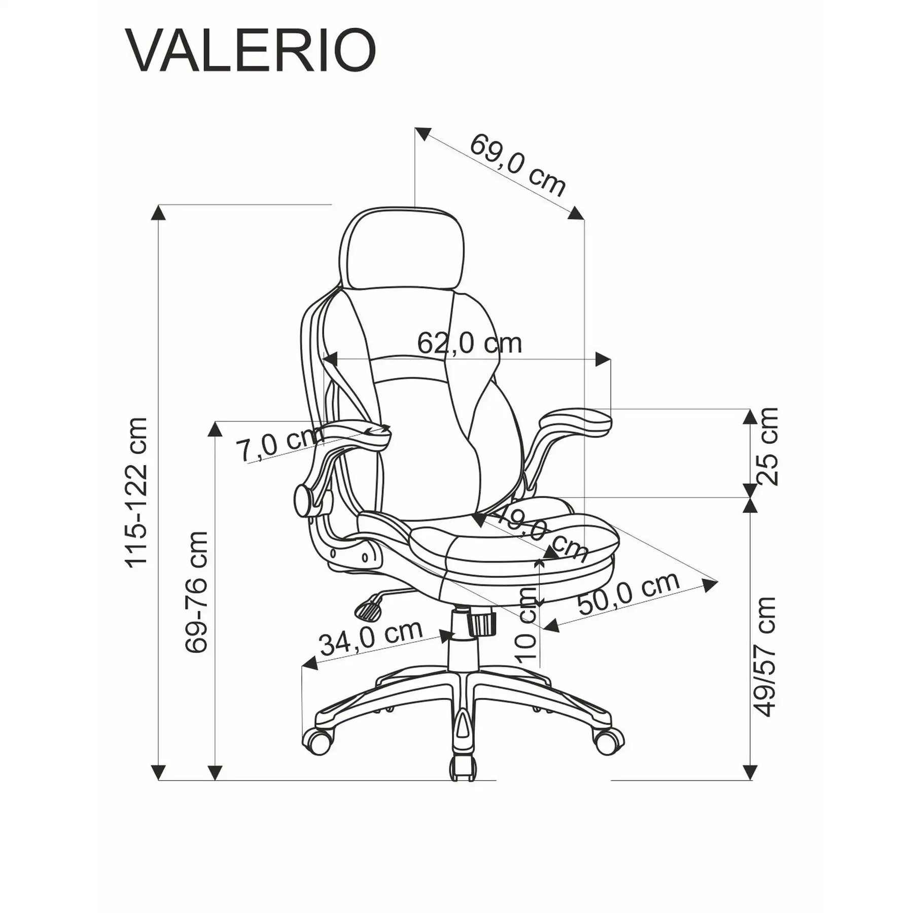 Scaun birou HOUSTON OCN-35930, negru/gri