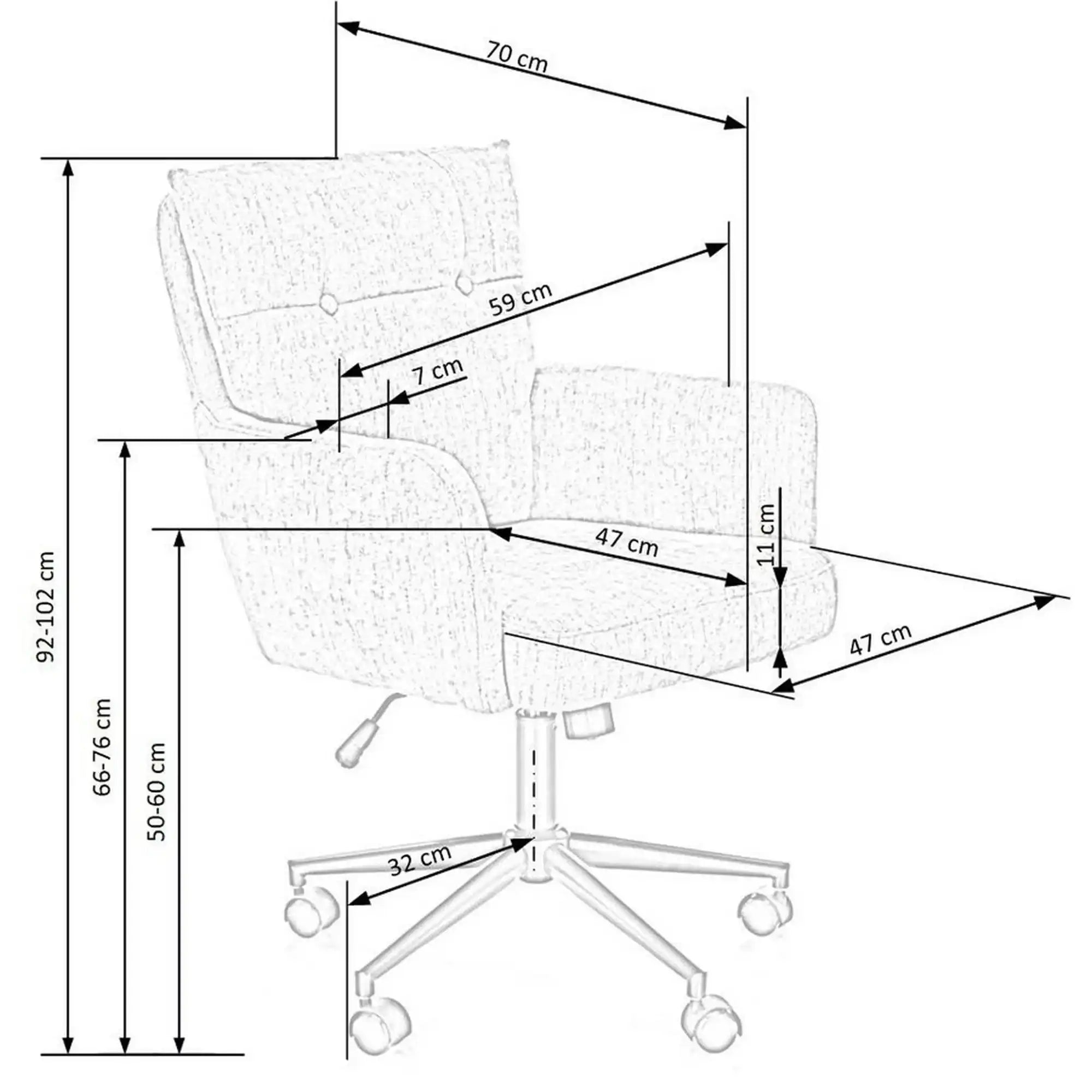Scaun birou HOUSTON OCN-35940, maro deschis