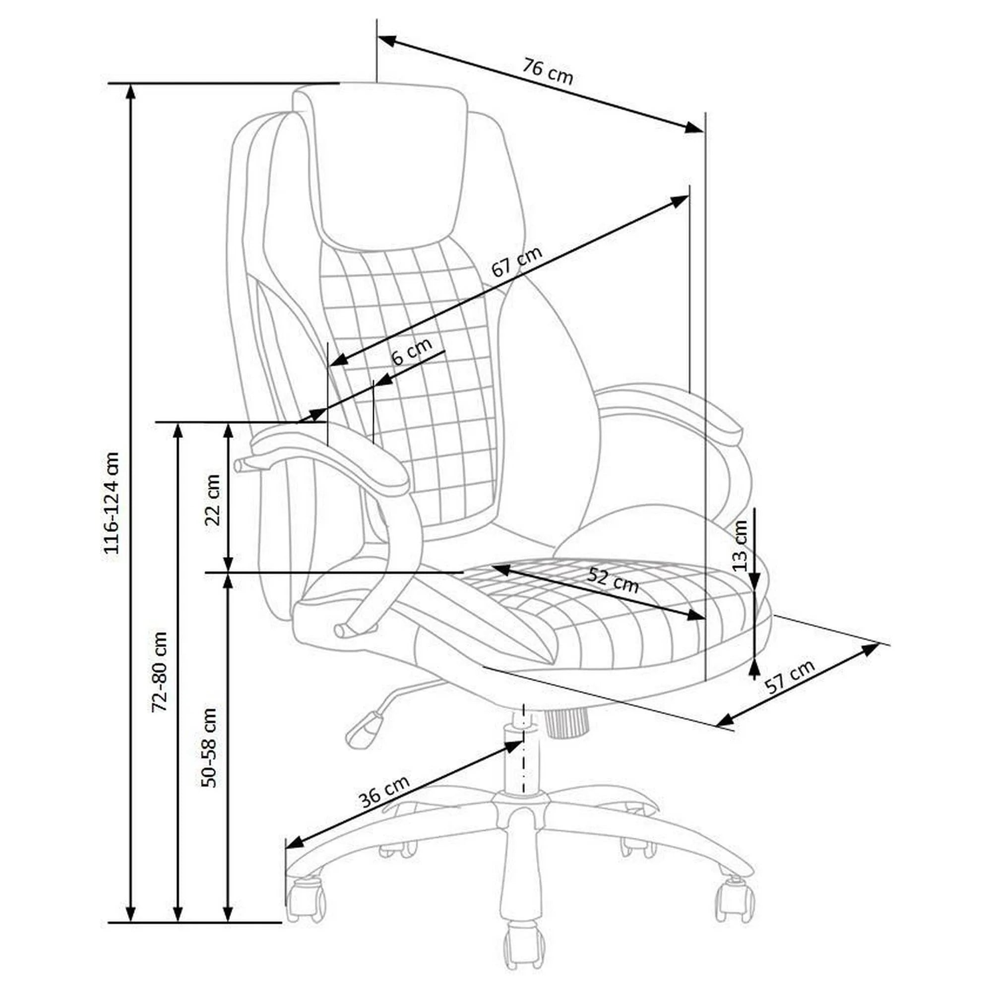 Scaun birou HOUSTON OCN-35947, gri