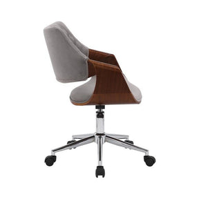 Scaun birou gri cu detalii din lemn, ideal pentru un birou modern – primabucata