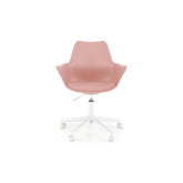 Scaun birou roz cu bază albă, ideal pentru un birou modern – primabucata