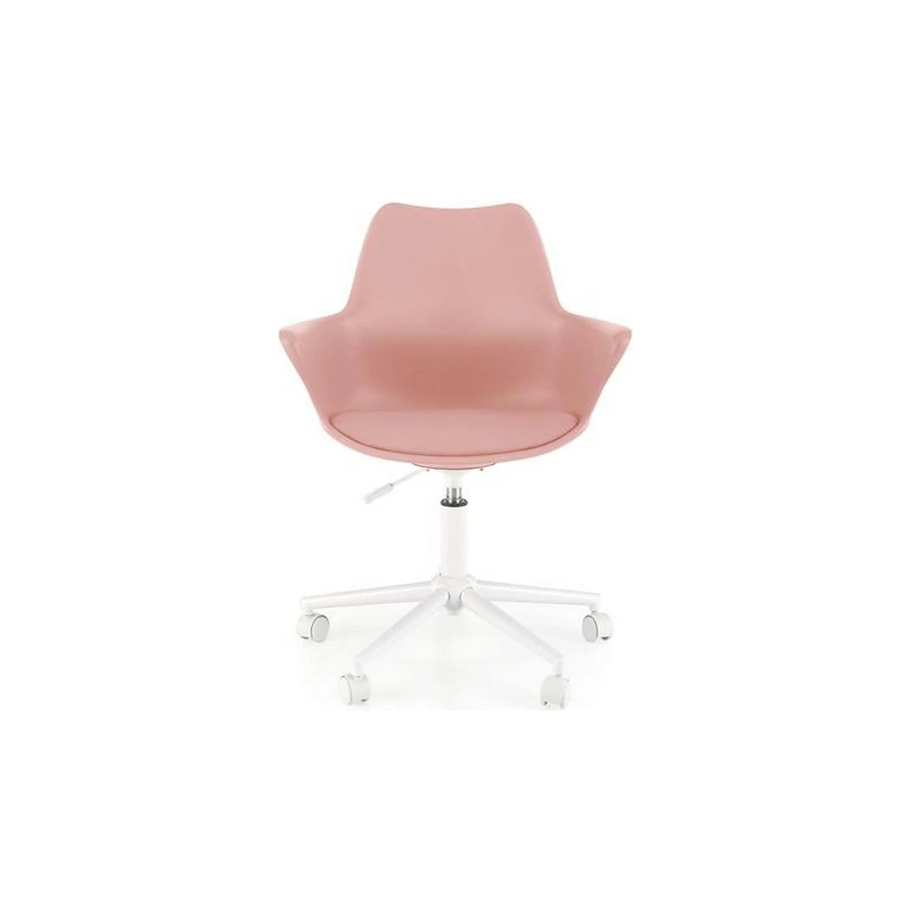 Scaun birou roz cu bază albă, ideal pentru un birou modern – primabucata