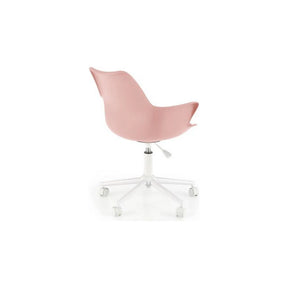 Scaun birou roz cu suport alb, ideal pentru un birou modern – primabucata