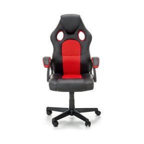 Scaun birou negru cu detalii roșii, ideal pentru birou modern – primabucata