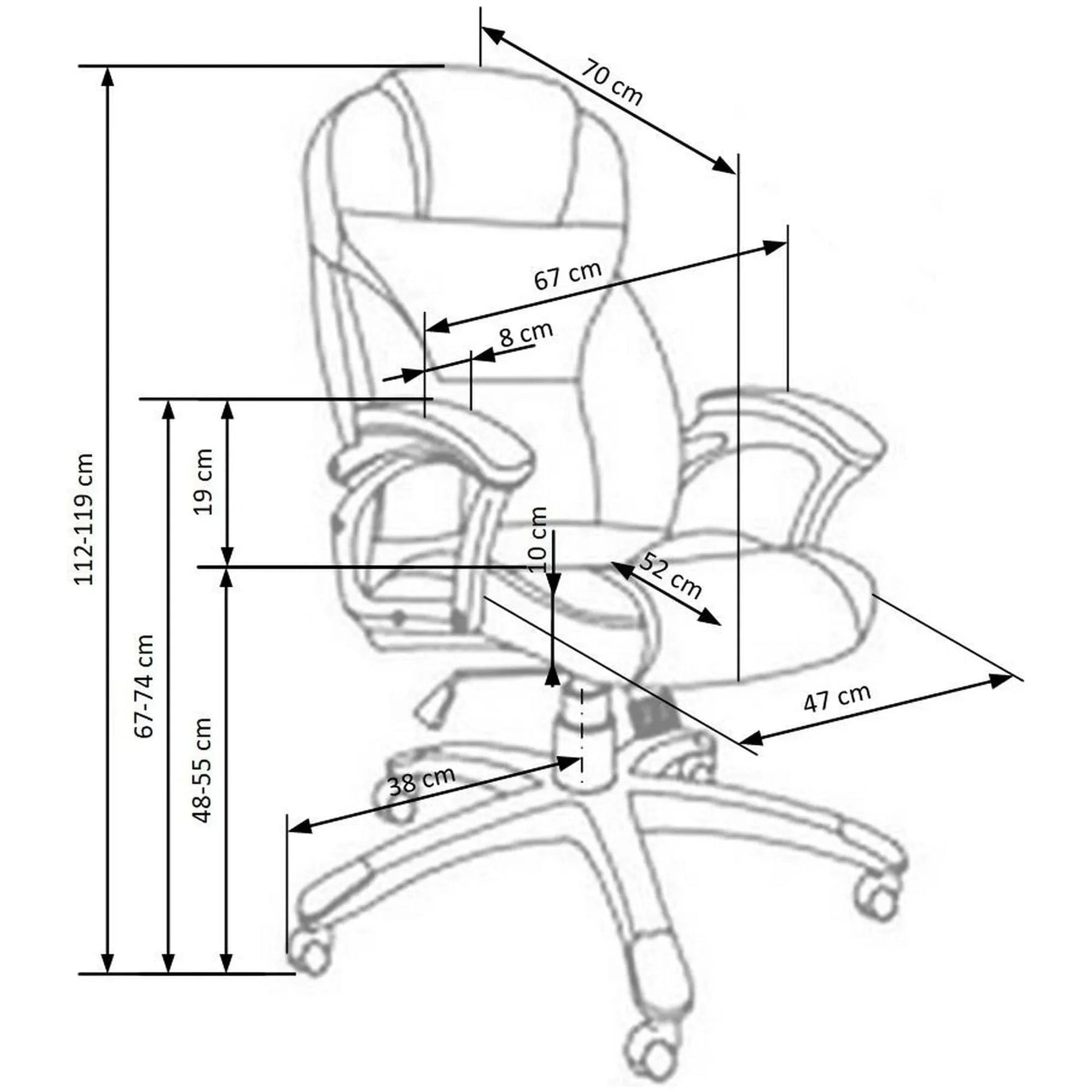 Scaun birou HOUSTON OCN-35980, gri
