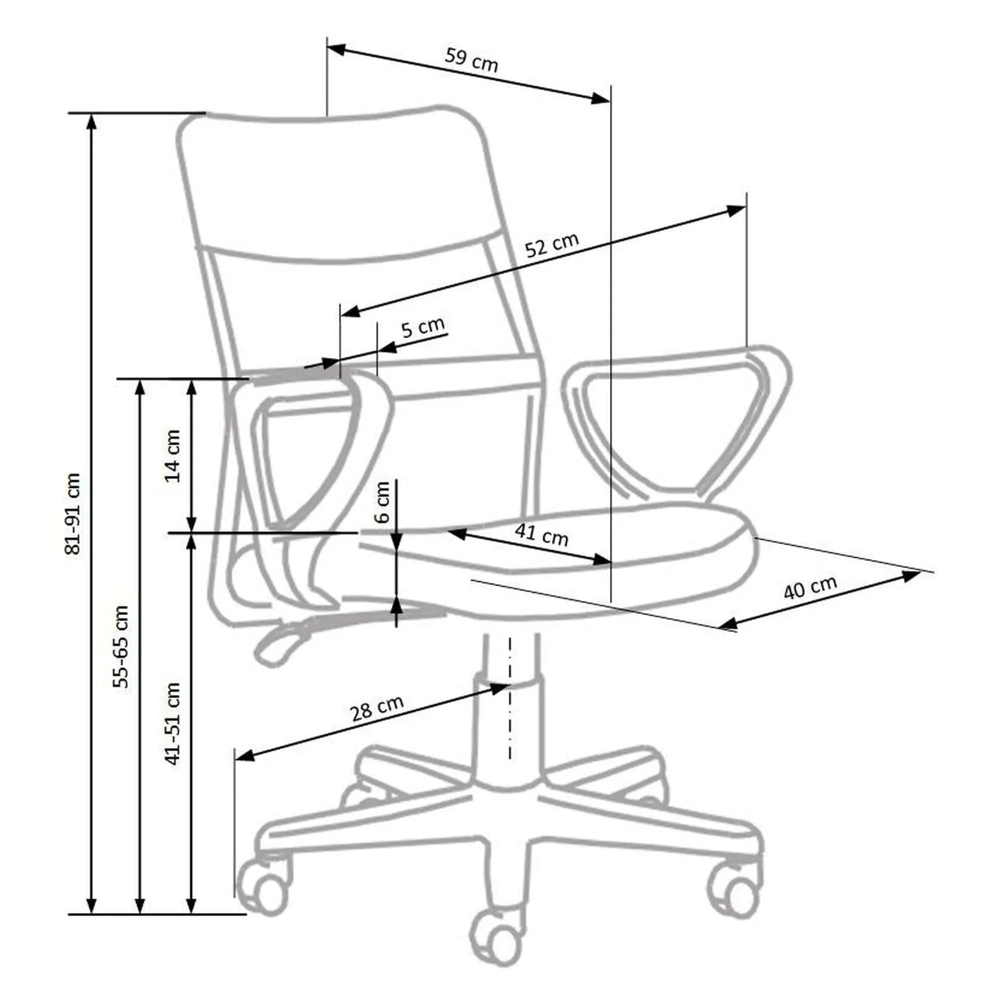Scaun birou HOUSTON OCN-35983, gri/negru