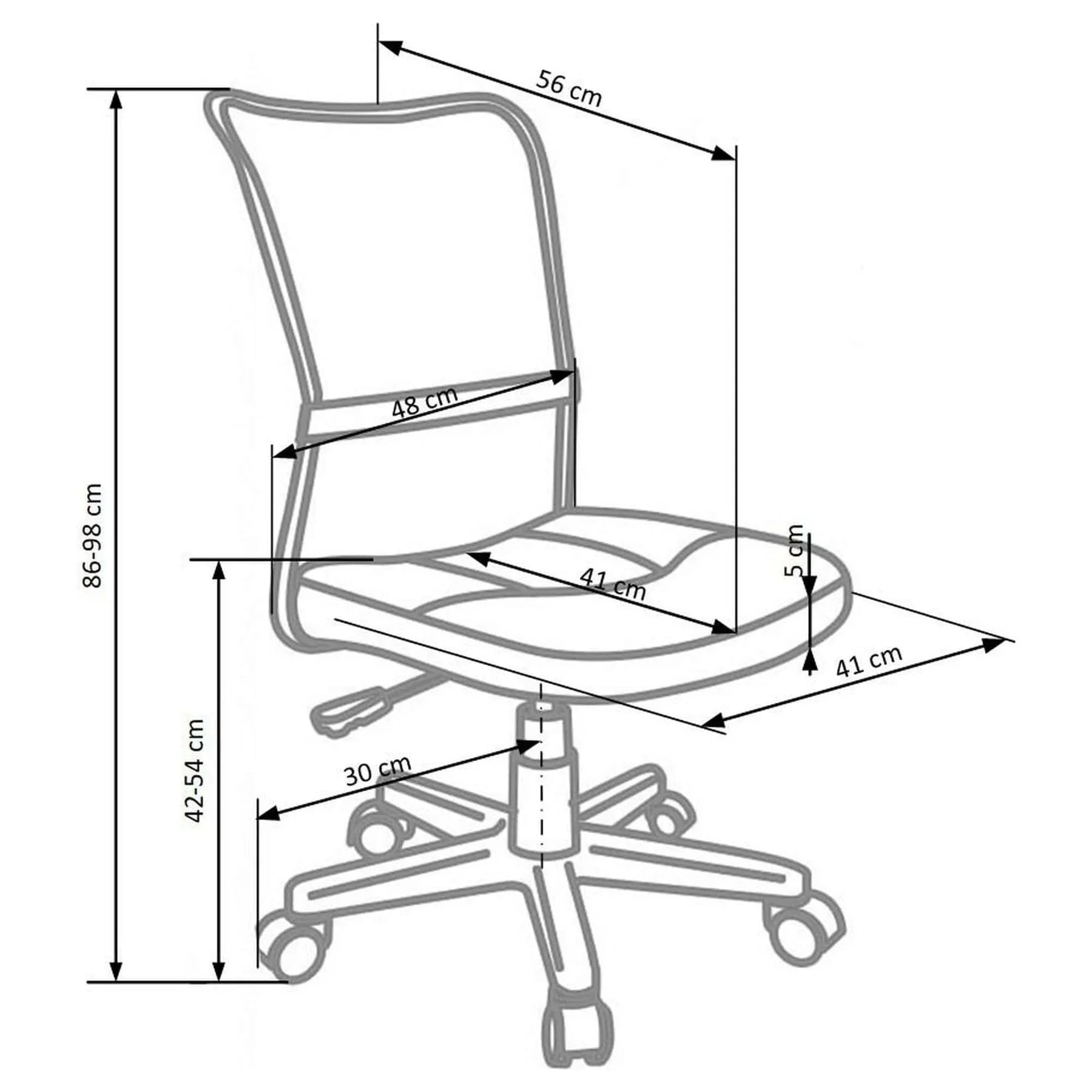 Scaun birou HOUSTON OCN-35990, gri/negru
