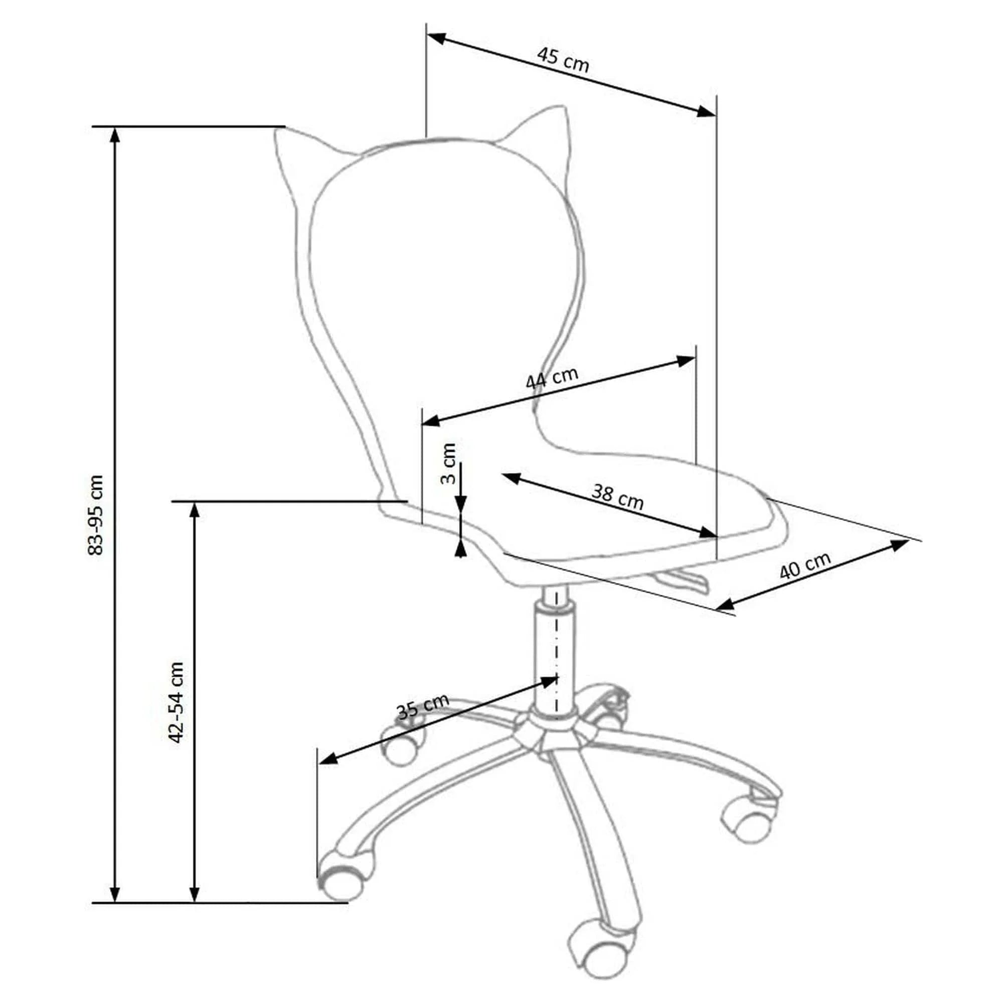 Scaun birou HOUSTON OCN-36006, alb/roz