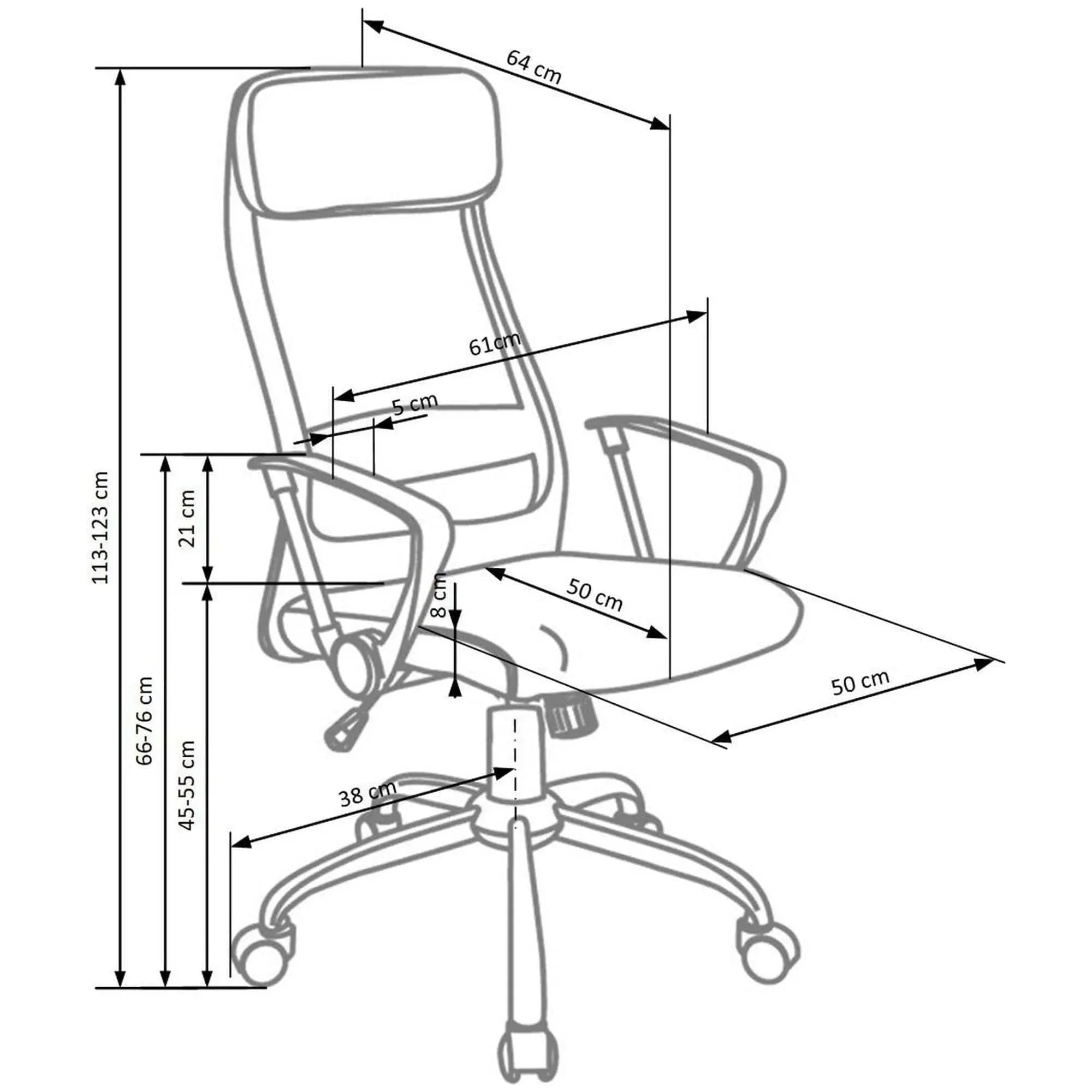 Scaun birou HOUSTON OCN-36018, negru/gri