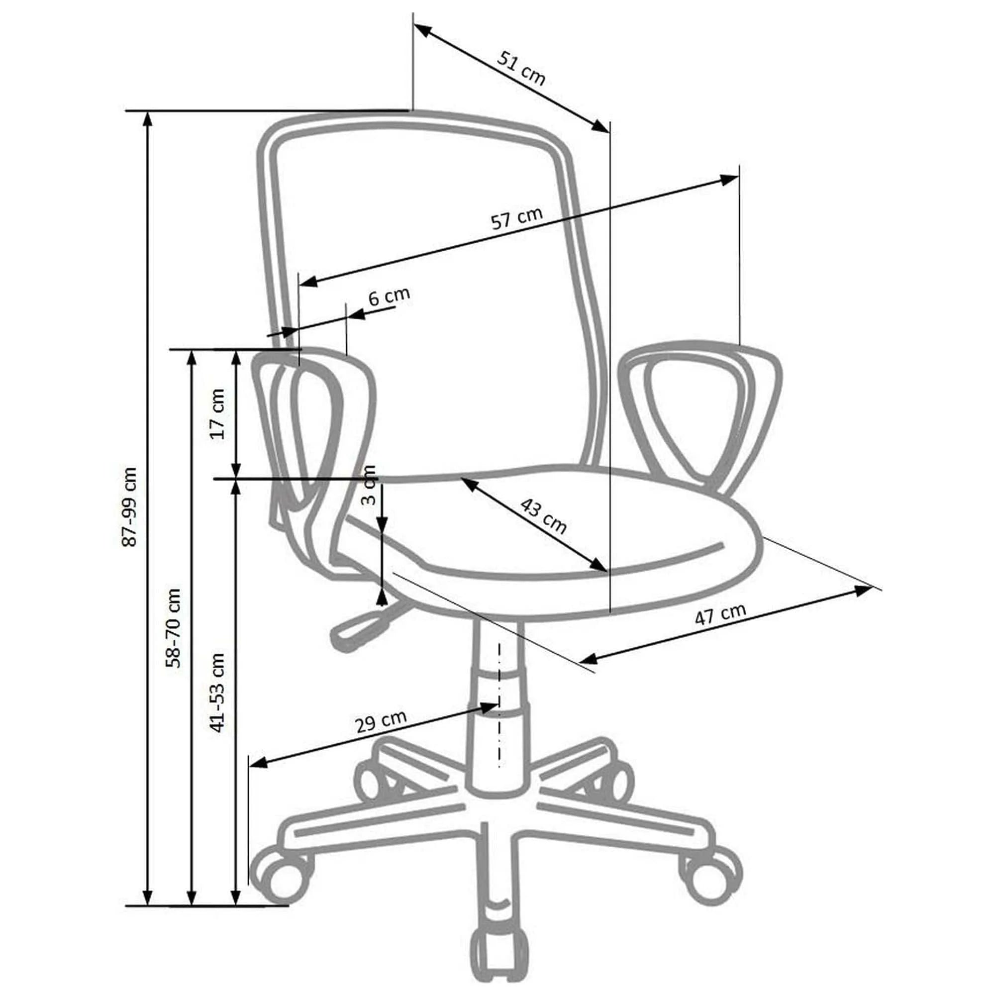 Scaun birou HOUSTON OCN-36020, negru/gri