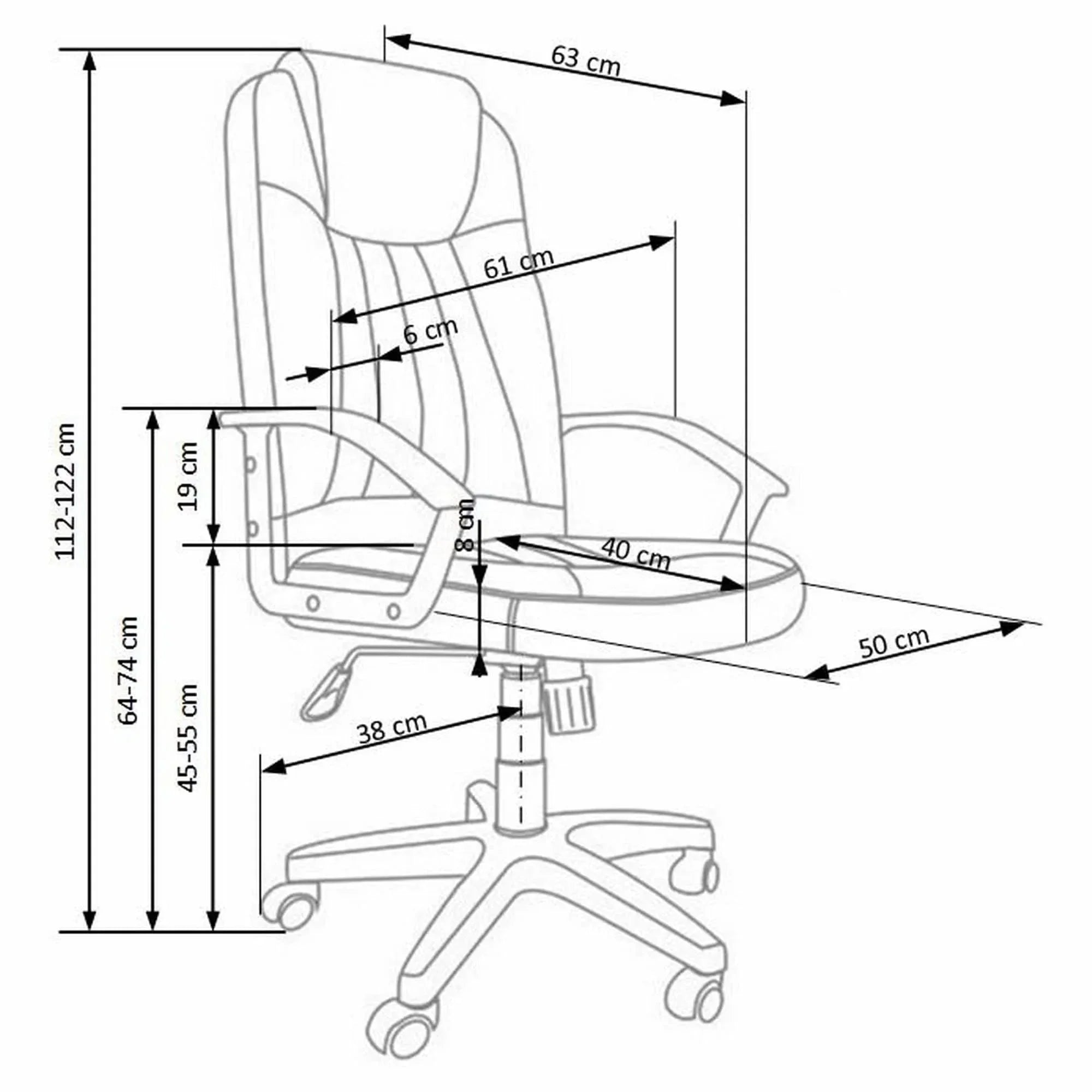 Scaun birou HOUSTON OCN-36024, gri