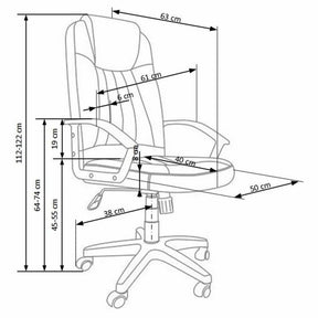 Scaun birou HOUSTON OCN-36024, gri