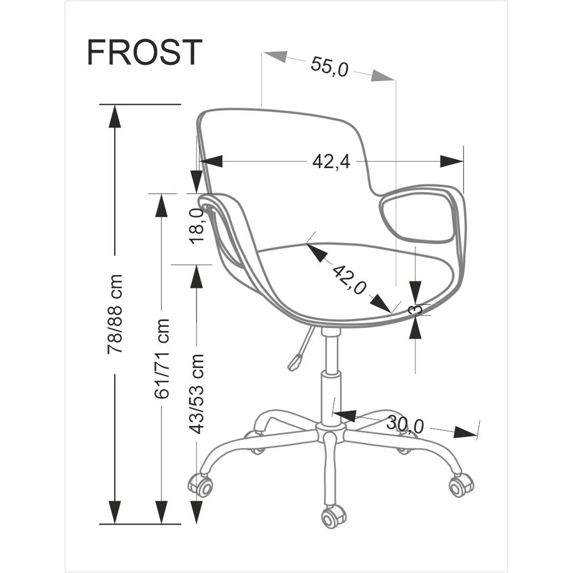 Scaun birou HOUSTON OCN-36042, alb