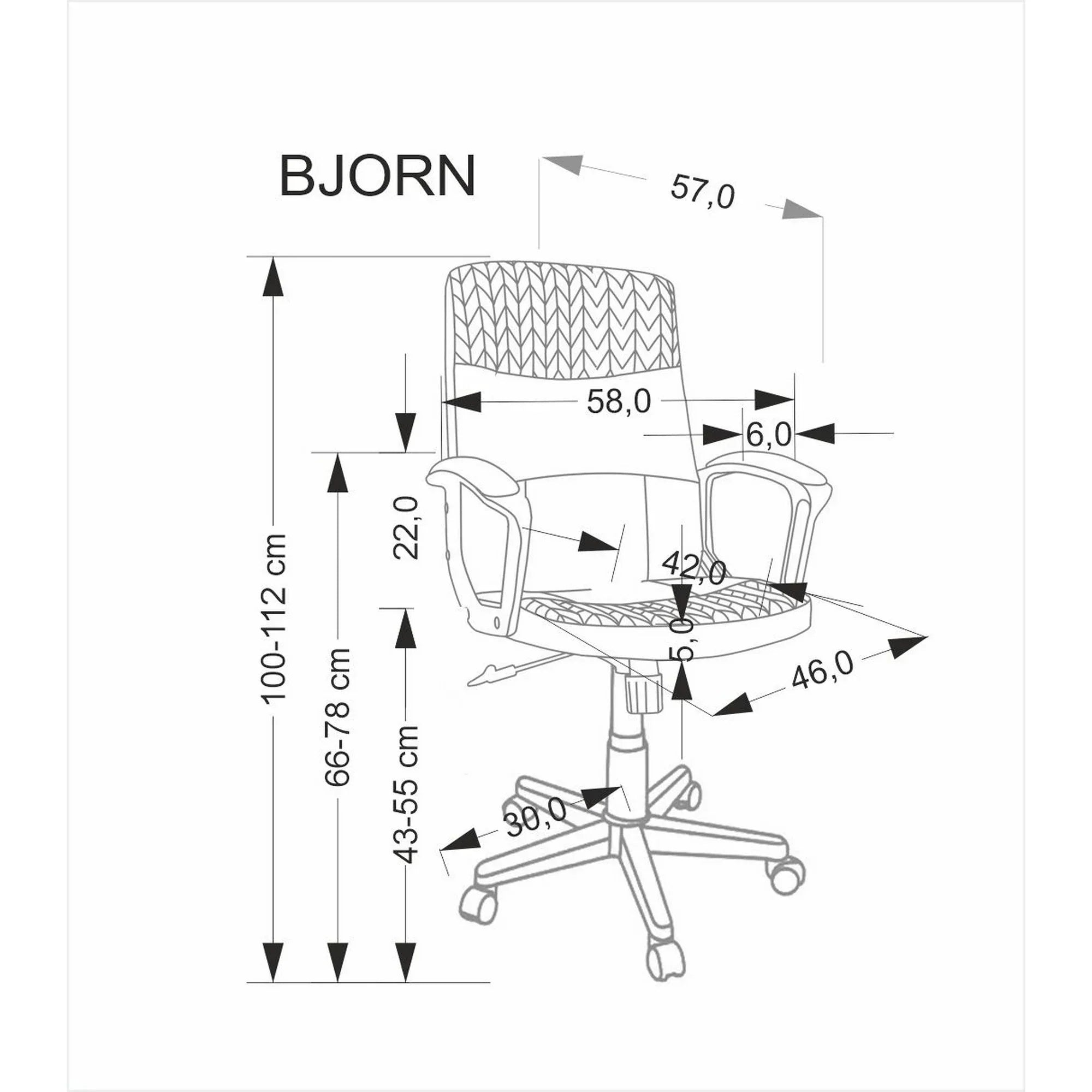 Scaun birou HOUSTON OCN-36048, negru