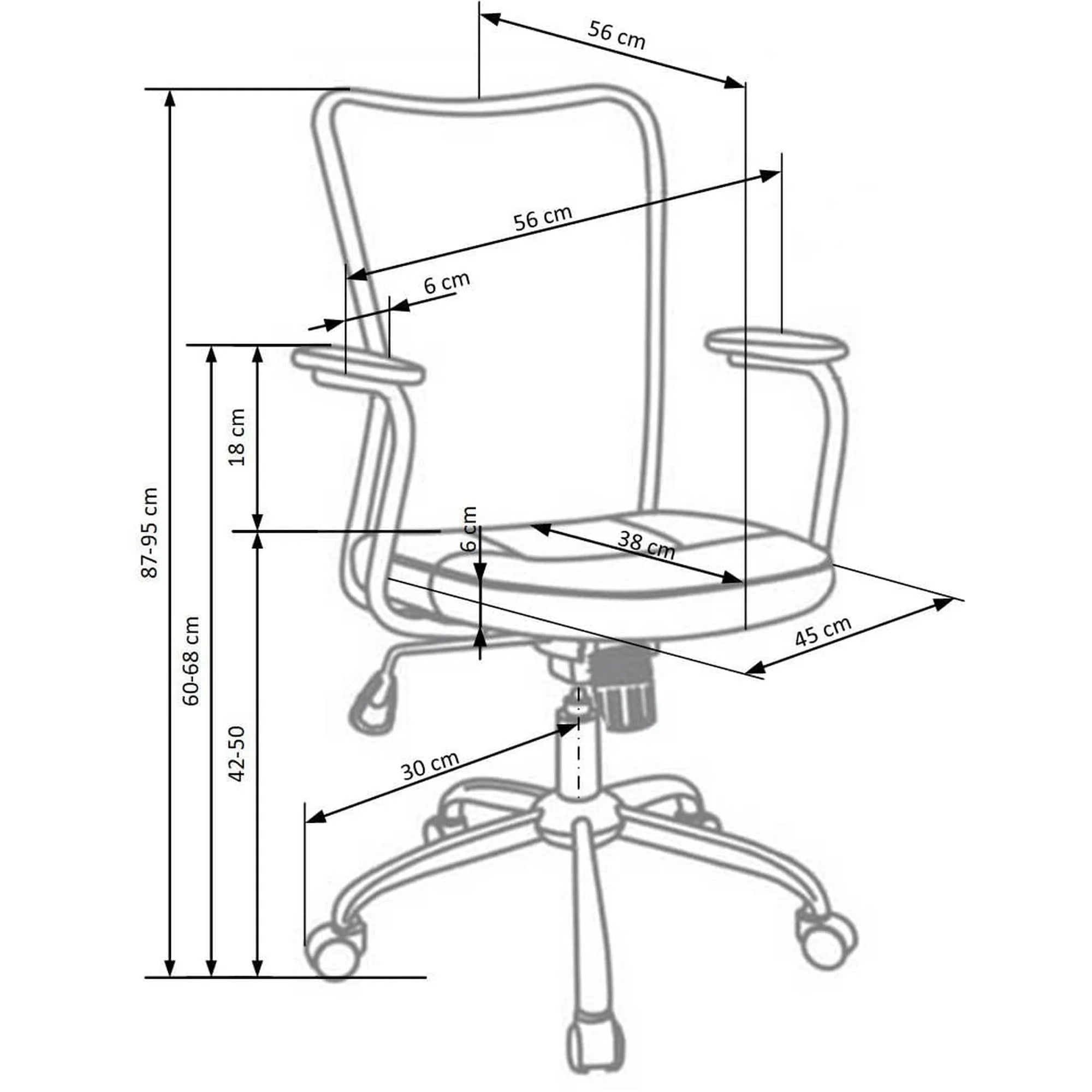 Scaun birou HOUSTON OCN-36053, roz/gri/crom