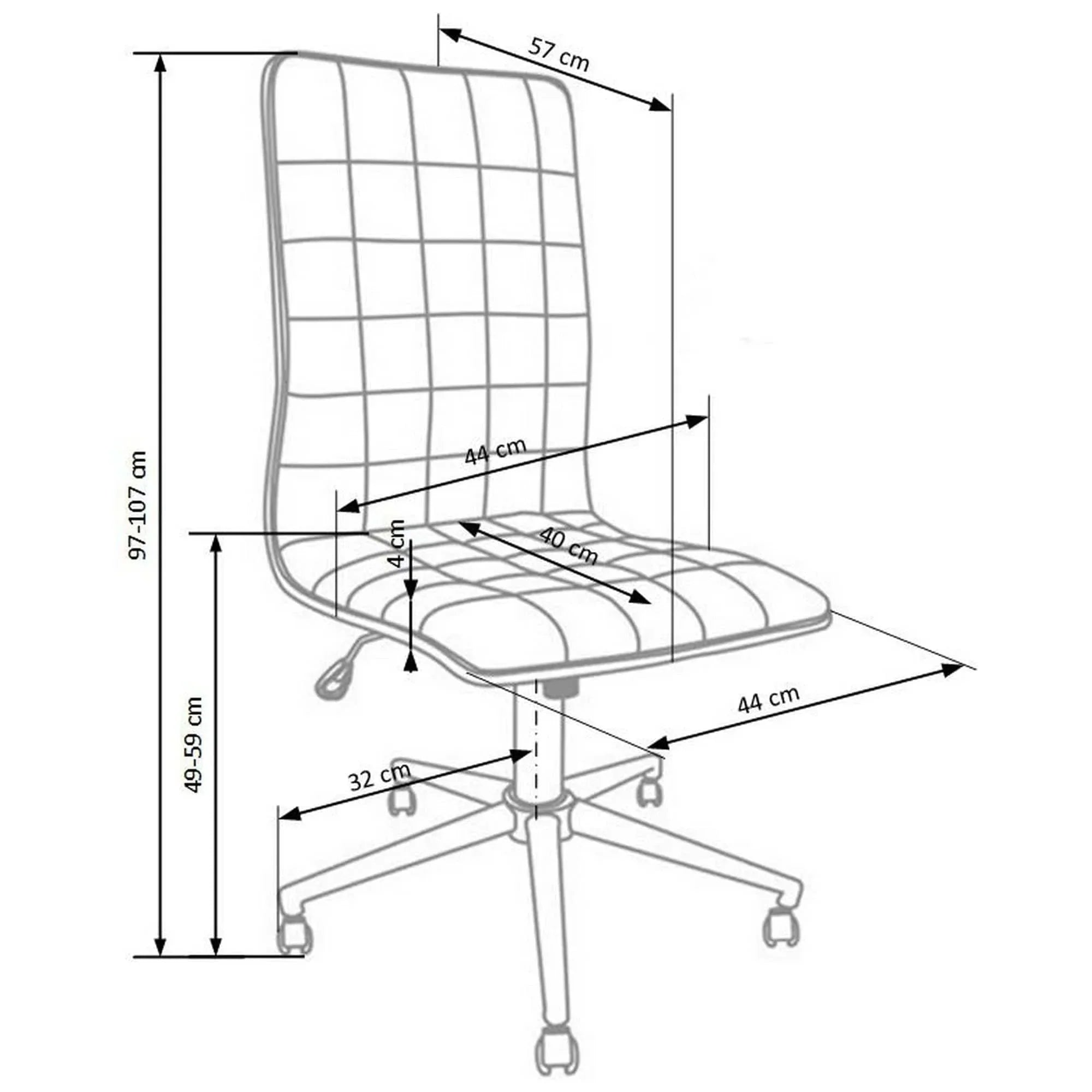 Scaun birou HOUSTON OCN-36054, alb