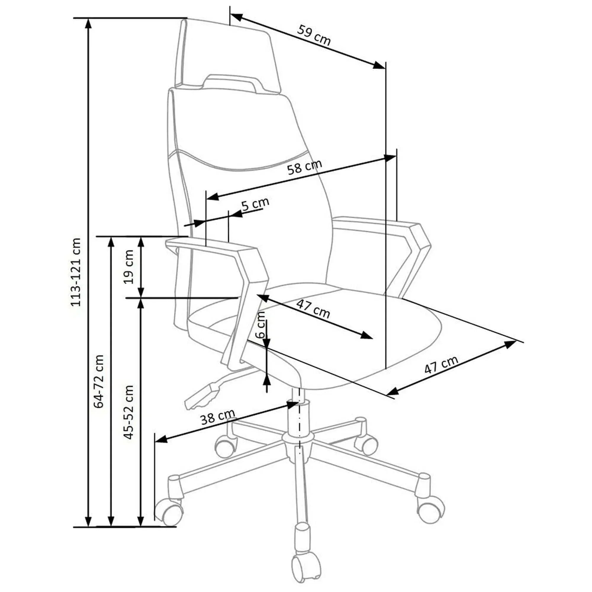 Scaun birou HOUSTON OCN-36073, gri/negru