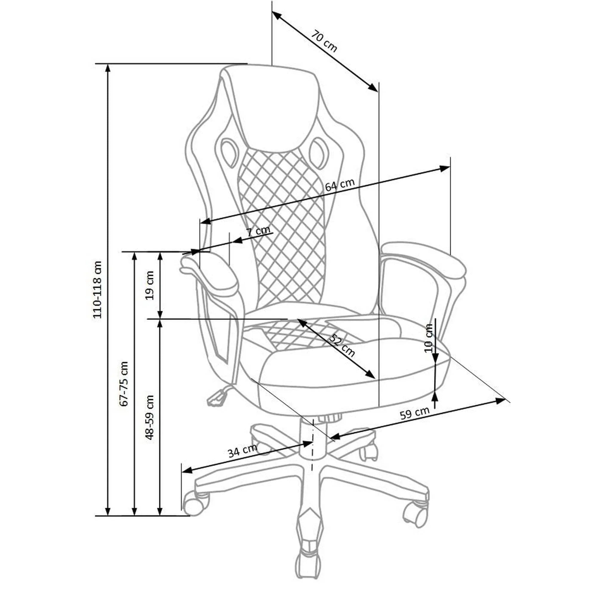 Scaun birou HOUSTON OCN-36079, negru/rosu