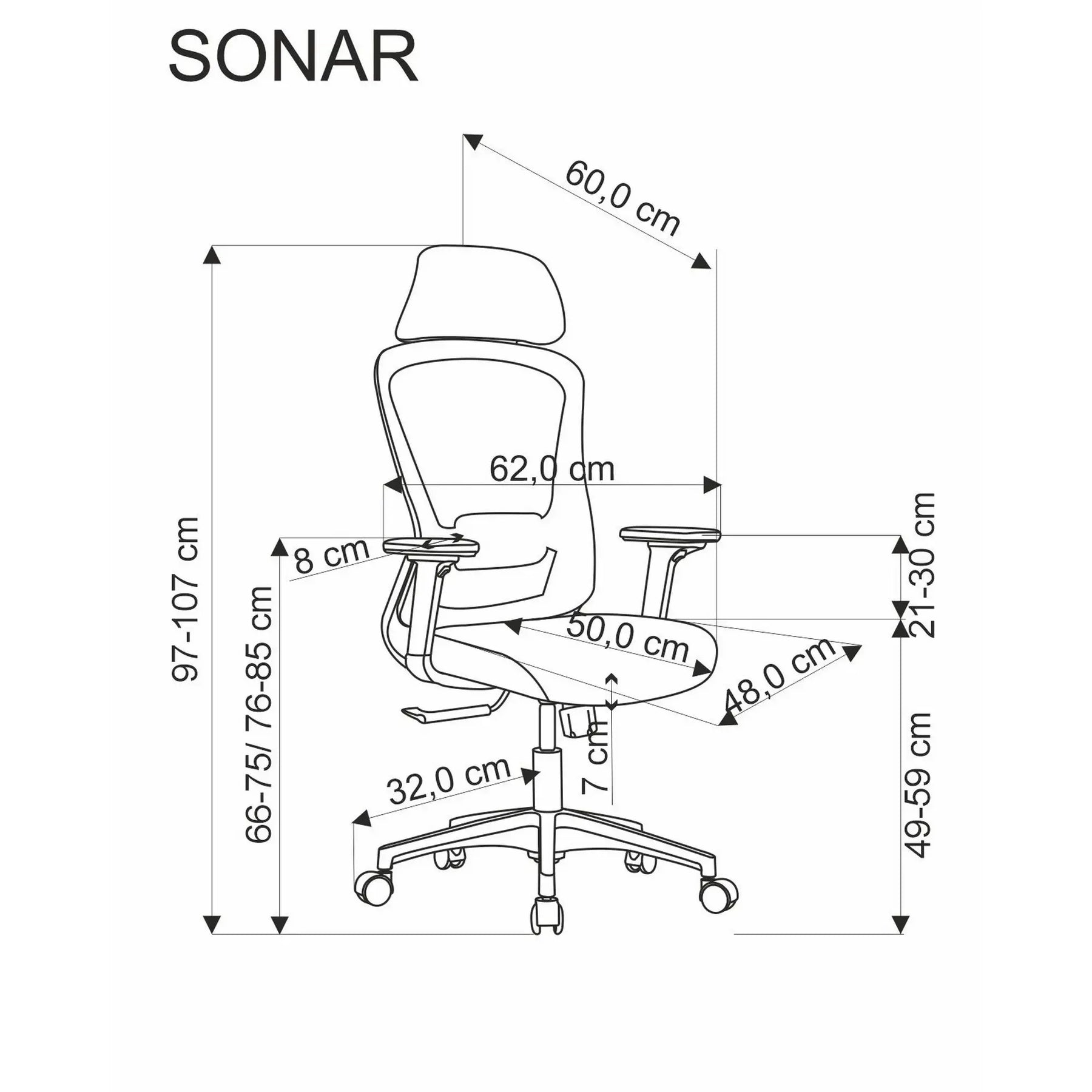 Scaun birou HOUSTON OCN-36082, negru