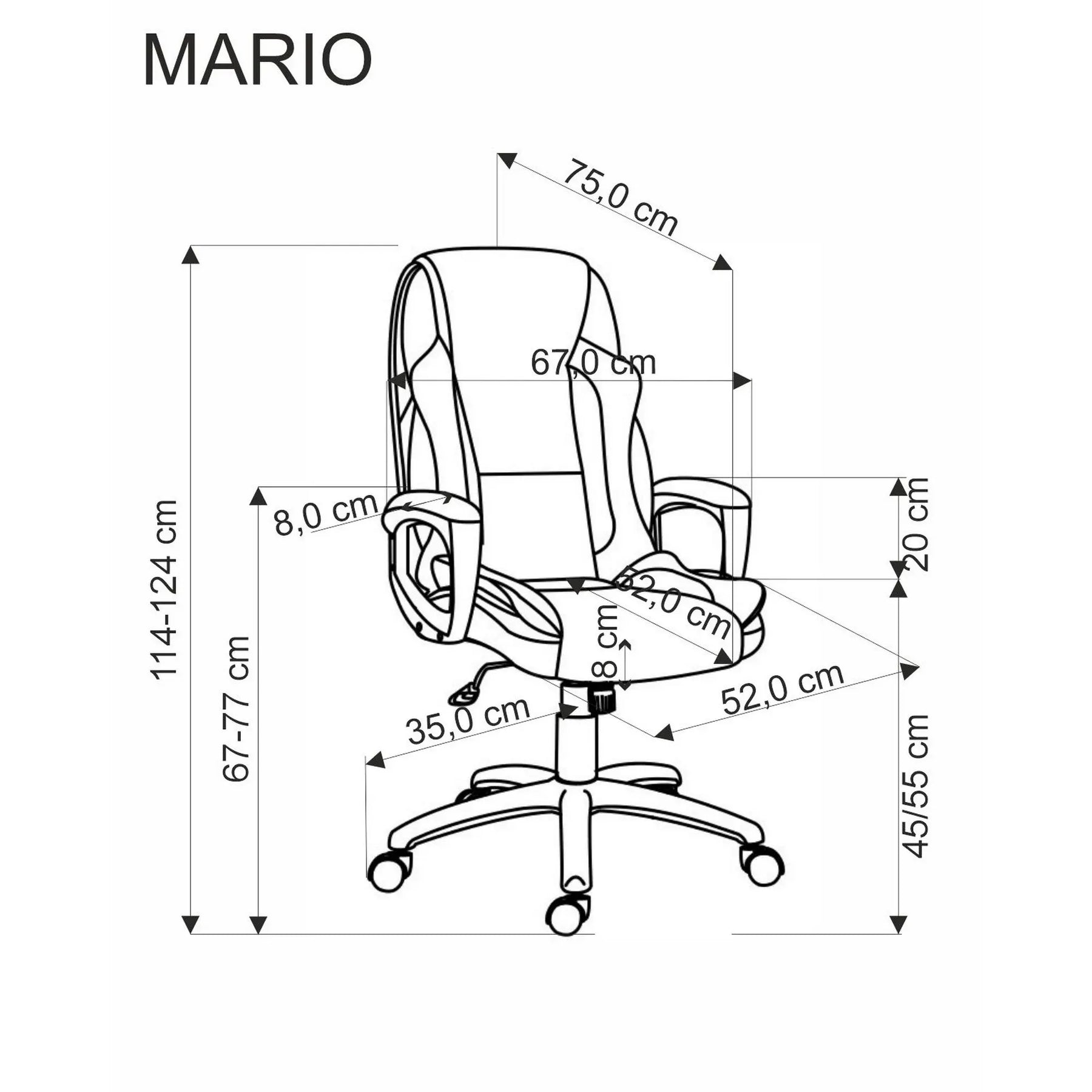 Scaun birou HOUSTON OCN-36094, negru