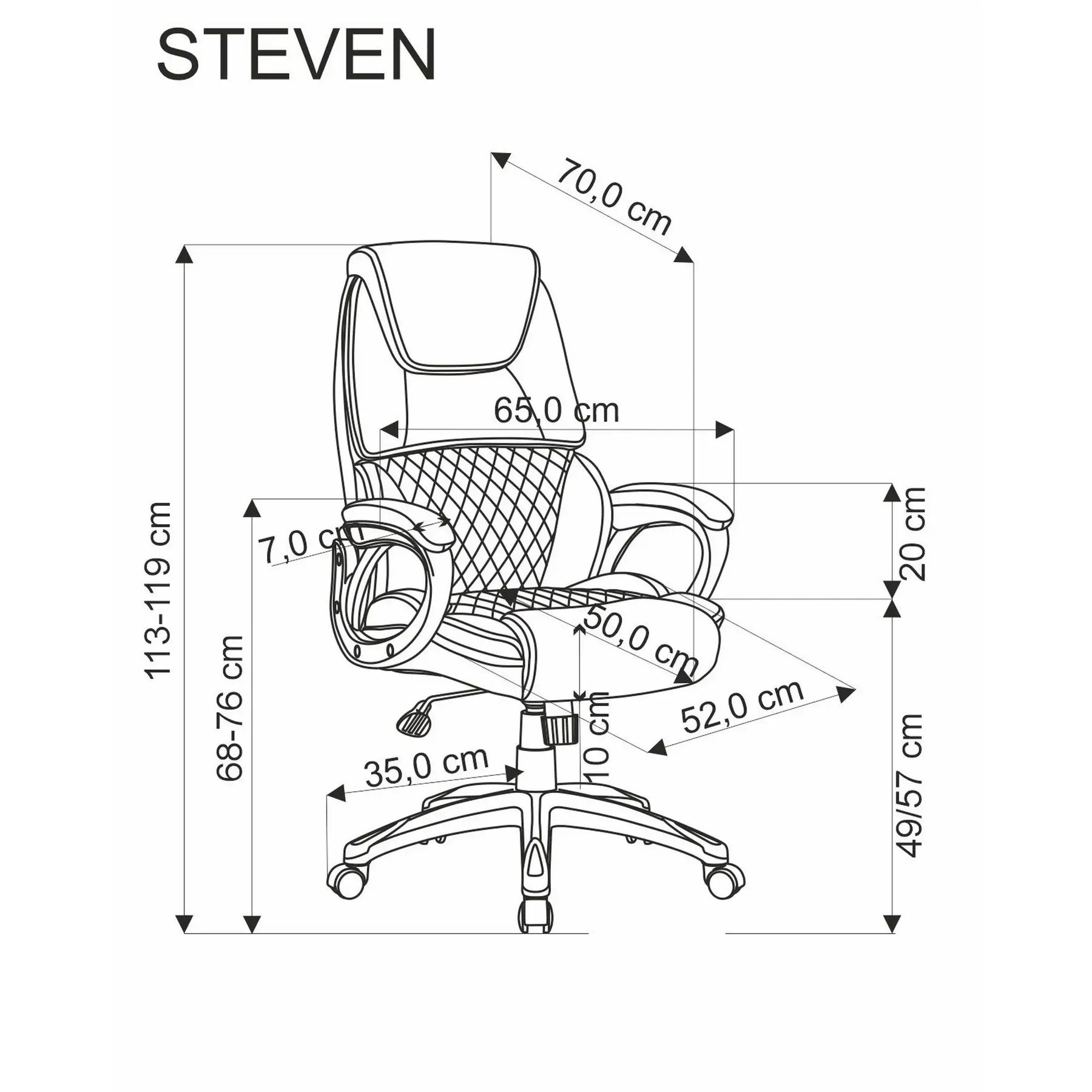 Scaun birou HOUSTON OCN-36101, negru/gri