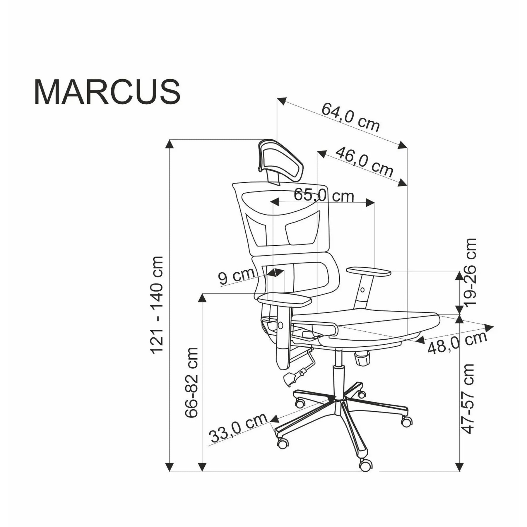Scaun birou HOUSTON OCN-36109, negru