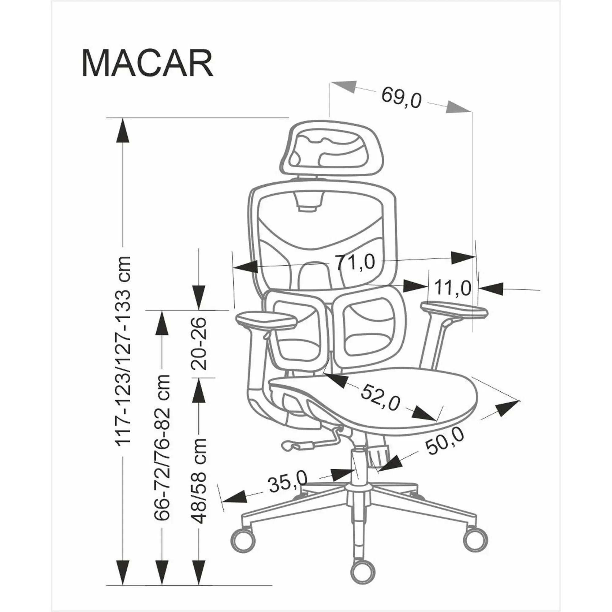Scaun birou HOUSTON OCN-36116, negru