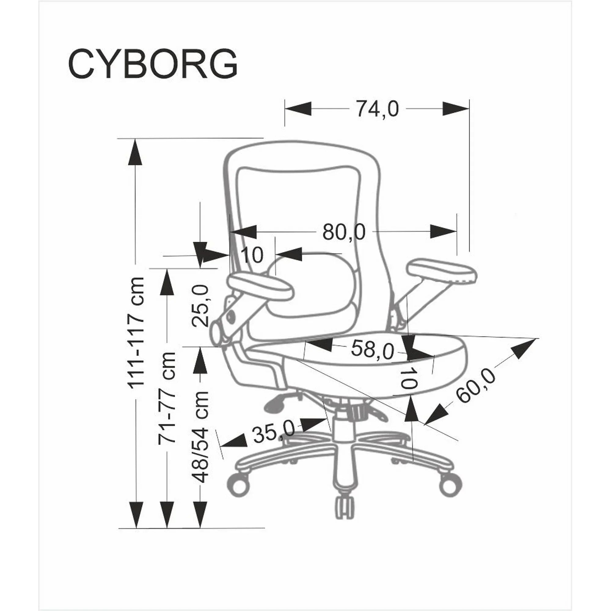 Scaun birou HOUSTON OCN-36124, negru