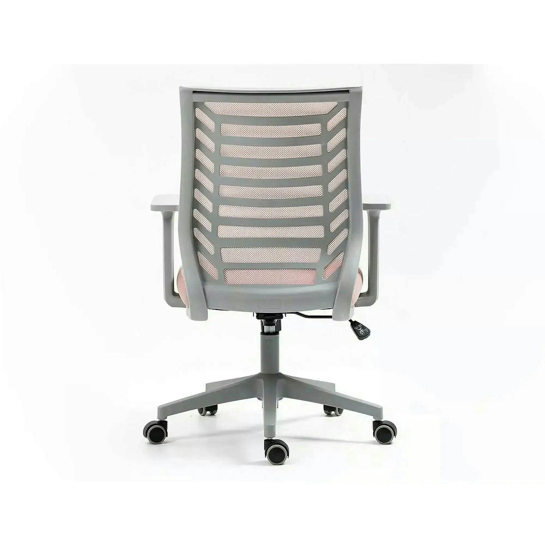 Scaun birou Q-320, roz/gri, stofa/plastic, 60x44x93/103 cm