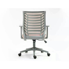 Scaun birou Q-320, roz/gri, stofa/plastic, 60x44x93/103 cm