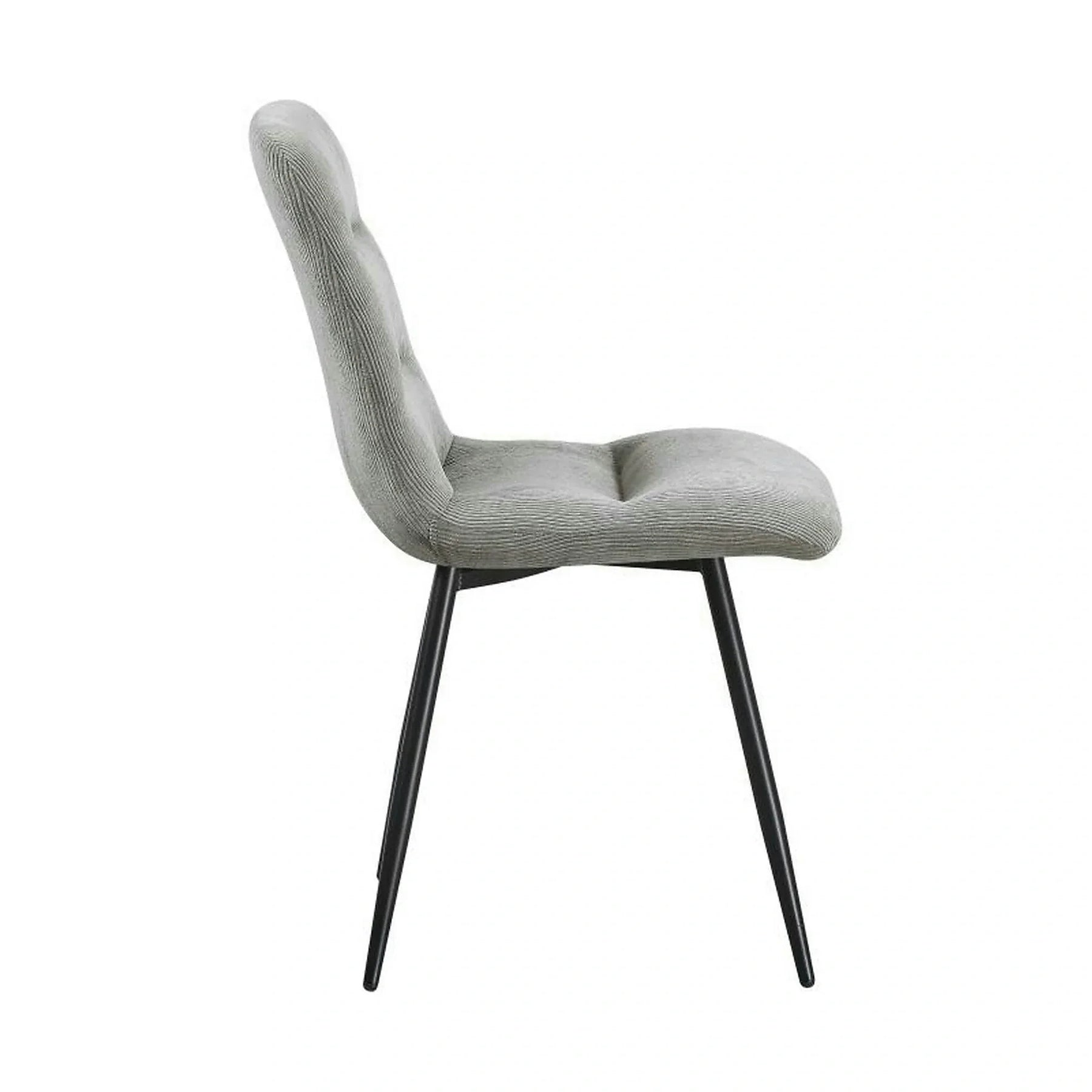 Scaun BOS, stofă raiata/metal, gri deschis - Fjord 08/negru, 61×51×84 cm