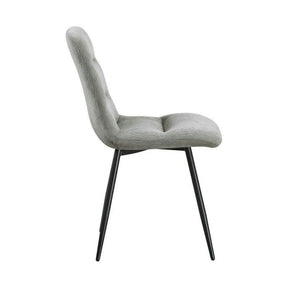 Scaun BOS, stofă raiata/metal, gri deschis - Fjord 08/negru, 61×51×84 cm