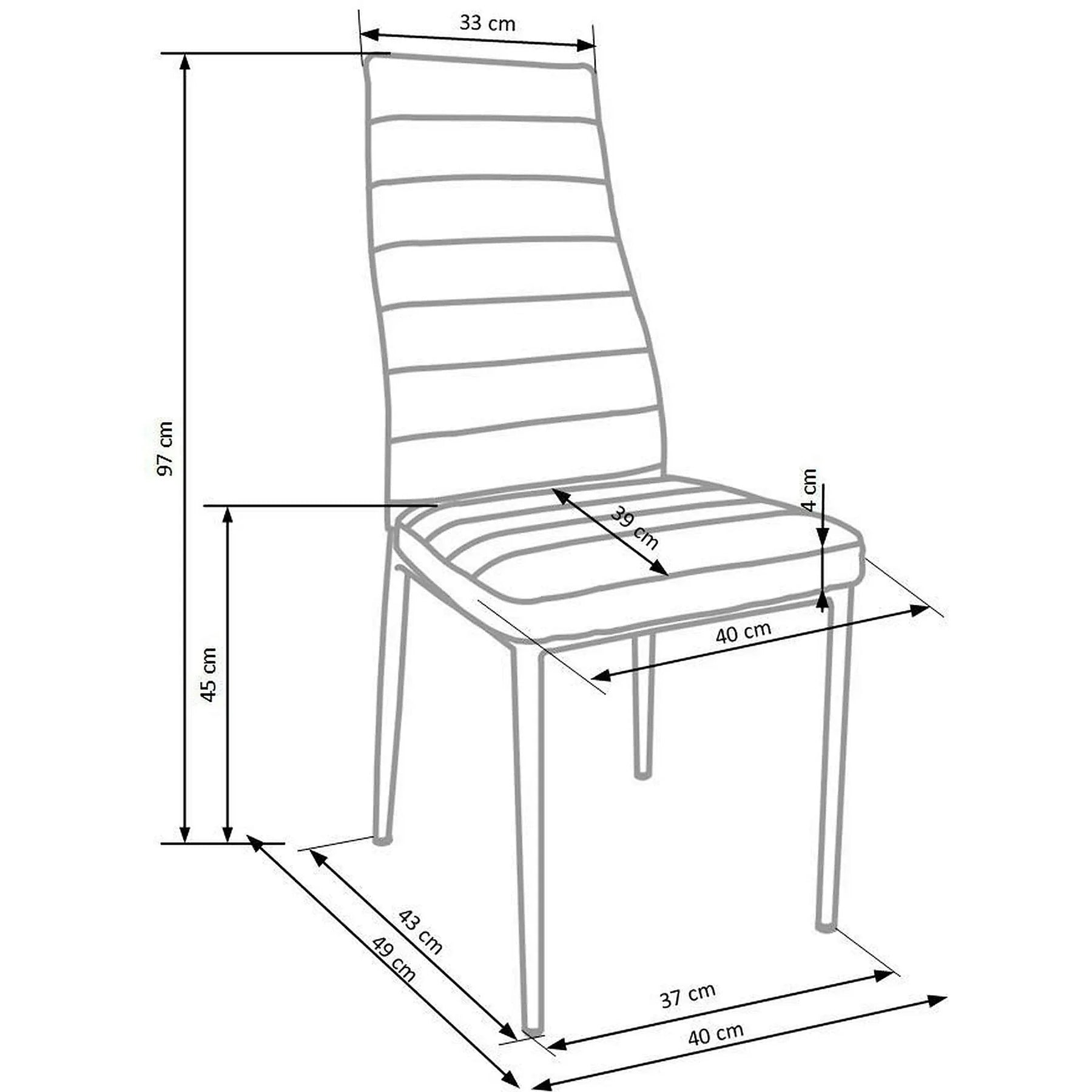 Scaun bucatarie K70, piele ecologică/metal, maro închis/gri, 41×50×98 cm