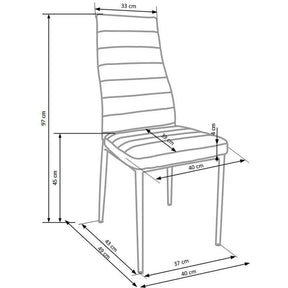 Scaun bucatarie K70, piele ecologică/metal, maro închis/gri, 41×50×98 cm