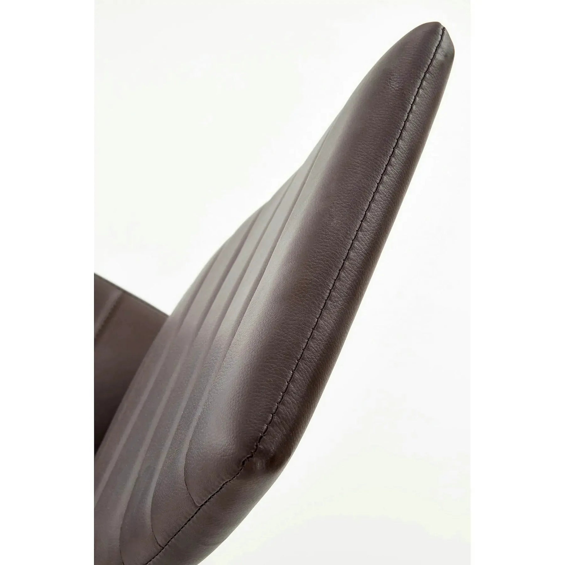Scaun bucatarie K70, piele ecologică/metal, maro închis/gri, 41×50×98 cm