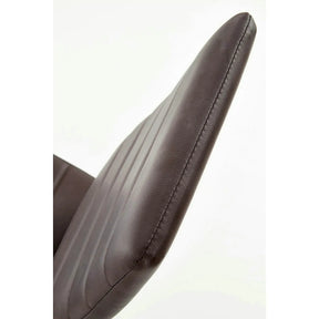 Scaun bucatarie K70, piele ecologică/metal, maro închis/gri, 41×50×98 cm