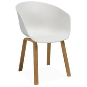 Scaun DETROIT OCN-38584, alb/stejar