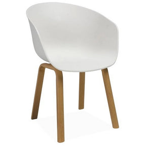 Scaun DETROIT OCN-38584, alb/stejar
