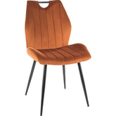 Scaun caramiziu cu picioare negre, design modern, ideal pentru dining – primabucata