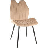 Scaun bej cu detalii negre, ideal pentru dining modern – primabucata
