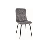 Scaun gri cu detalii quilted, ideal pentru dining sau living – primabucata