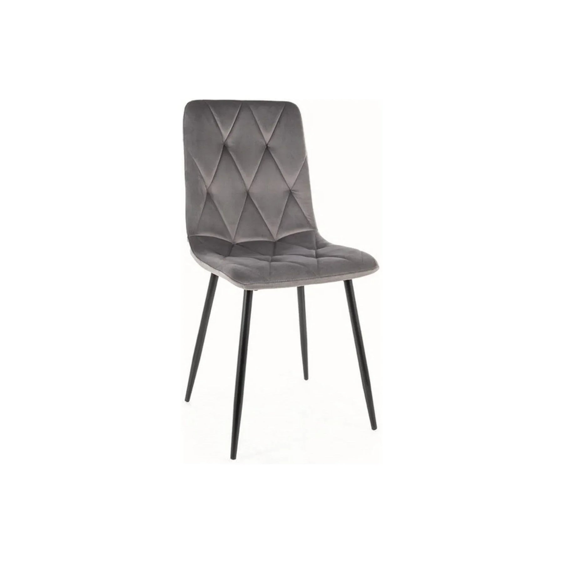 Scaun gri cu detalii quilted, ideal pentru dining sau living – primabucata