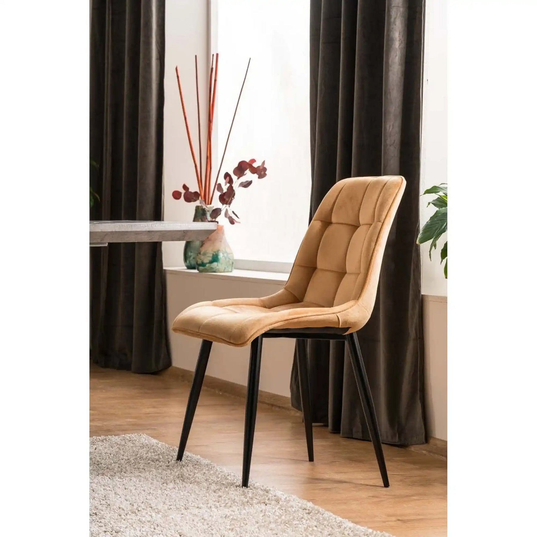 Scaun DETROIT OCN-38723, galben curry/negru